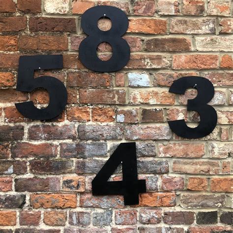 3 black metal house numbers|exterior house numbers black.